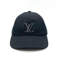 ルイヴィトン LOUIS VUITTON キャップ・オンリー LV コットン M7633L ブラック ロゴ ベースボール シンプル【中古】