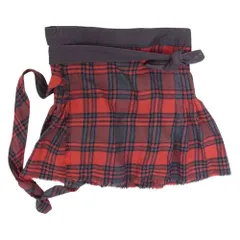 Vivienne Westwood ヴィヴィアンウエストウッド 784OM 357-01-23021 レッドレーベル ベルト付き ウール チェック カットオフ ラップ スカート レッド系 3【中古】のサムネイル