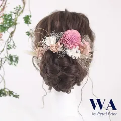 髪飾り【ラベンダーピンク】ドライフラワー  ウェディング 成人式 　K-34