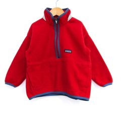 パタゴニア フリース プルオーバー ジャケット アウター シンチラ キッズ 男の子用 XXSサイズ レッド patagonia 【中古】