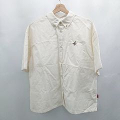 ◇ ⊂ JaVa ジャバ 刺繍 ボタンダウンカラー 半袖 シャツ サイズM ライトベージュ レディース E  【1506180001596】のサムネイル