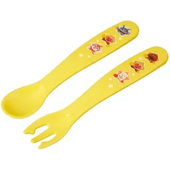 アンパンマン 抗菌 スプーン フォーク セット (イエロー) ベビー用 初めて自分で持つカトラリー