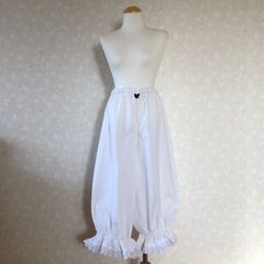 ギンガムチェック柄超ロングドロワーズ（裾レース）コサージュセット