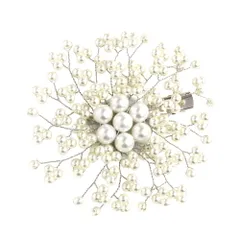 【シルバー×ワンサイズ】[Cream dot. クリームドット公式] コサージュ ブローチ フォーマル 卒業式 卒園式 入学式 入園式 ママスーツ パール 花 ワイヤーフラワー ピン クリップ 華やか 大人 上品 エレガント  