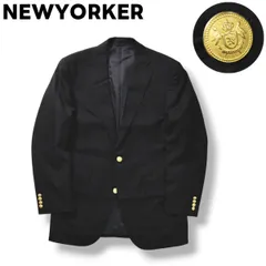 ✨未使用級/2XL✨ニューヨーカー 紺ブレ 金ボタン エンブレム 近年モデル 美品✨Newyorker テーラード 紺ブレ 大きいサイズ 金ボタン