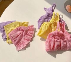 犬の服　チェックサロペット