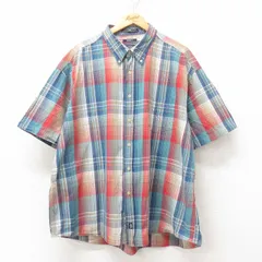 XL/古着 ドッカーズ 半袖 シャツ メンズ 00s インディゴ 大きいサイズ コットン ボタンダウン 紺 ネイビー チェック 25jun10 中古 トップス