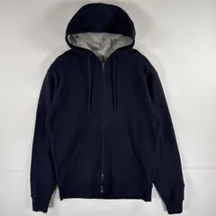 古着 チャンピオン Champion パーカー スウェット フルジップ ワンポイントロゴ刺繍 フーディ M  ネイビー メンズ