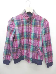 ◇ BEAMS BOY ビームス ボーイ チェック 長袖 ブルゾン ジャンパー 表記なし ネイビー マルチ レディース P  【1405290016363】のサムネイル