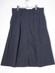 MHL.MARGARET HOWELLマーガレットハウエル 2019 COTTON LINEN STRIPE TUCK SKIRTコットンリネンストライプタックスカート【2】【LSKA70954】