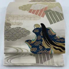 フラワーオブライフ 新品♥️上質 紬地洒落袋帯 織り疋田「市松源氏香