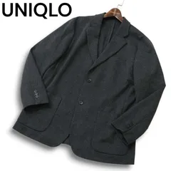 23AW★ UNIQLO ユニクロ 秋冬★ グレンチェック コンフォート 2B テーラード ジャケット Sz.XL メンズ グレー 大きいサイズ