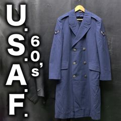 60’s USAF ウールサージ オーバーコート ダブル 37R エアフォース ブルー メタルボタン US AIR FORCE 実物 米軍 アーミー ミリタリー オフィサー ビンテージ