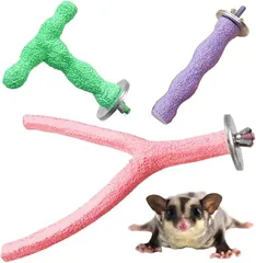 SALUDABLE モモンガ 爪とぎ ケージ フクロモモンガ おもちゃ 小動物 TY型 バー セット(Bタイプ３点セット)