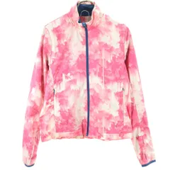 アディダス 総柄 ウインドブレーカー OT ピンク系 adidas 裏起毛 レディース 古着 【240416】