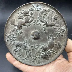 【レア ビンテージ】松鶴鏡 青銅鏡 銅鏡 手鏡 マツヅルキョウ ショウカクキョウ レア ビンテージ】松鶴鏡 青銅鏡 銅鏡 手鏡 マツヅルキョウ