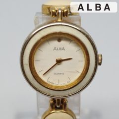 【稼働品】SEIKO ALBA レディス 腕時計 ヴィンテージ ゴールド ホワイト