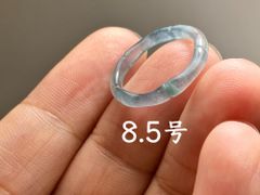 L13-125 ピンキーリング 高氷種 水色 8.5号 本翡翠 リング グアテマラ産 くり抜き