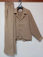 美品9090ナインティナインティ上下セットアップユニセックス長袖シャツパンツブラウンサイズfree