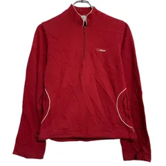 adidas ロゴジャージ S レッド アディダス ハーフジップ ワンポイント スポーティー 裏起毛 古着卸 アメリカ仕入 a701-6704