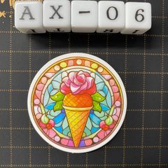 방수 스티커 아이스크림 스테인드 글라스 스타일 일러스트 AX-6