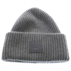 Acne Studios (アクネ ストゥディオズ) LOGO FACE LOGO BEANIE ラージフェイスロゴビーニー ニット帽 グレー FA-UX-HATS000063のサムネイル