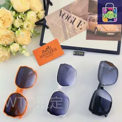 Hermes 2024 年モデル 人気の大きな楕円形 角張り顔用 痩せ見せ効果あり ヨーロッパ・アメリカンスタイル 高級感 サングラス（メガネ） 韓流ブランド風トレンド -WTO輸入1