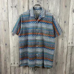 OLD unknown BIN'S 総柄 オープンカラー 開襟 シャツ L