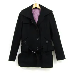 コムサ・デ・モード ベルト付きコート アウター レディース 11サイズ ブラック COMME CA DU MODE 【中古】