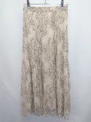◇ Θ &.nostalgia レース 花柄 ロング丈 フレア スカート サイズM ベージュ レディース E  【1506250007008】