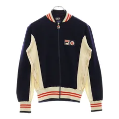 FILA (フィラ) TRACK JACKET ロゴ刺繍 パッチ アクリル ウール トラックジャケット D-OS-7 ネイビーのサムネイル