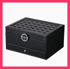 キルティング ジュエリーボックス 収納ケース ブラック Darich