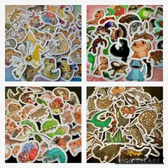 くすり様専用爬虫類のフレークシール4種セット他