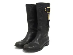 TORY BURCH トリーバーチ レザー ロングブーツ サイズ 5 (日本サイズ 約22cm) 靴 シューズ レディース ブラック系 DF9914