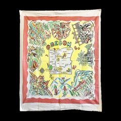 オールド マップ クロス　70×86cm　OREGON   タペストリー　マルチクロス