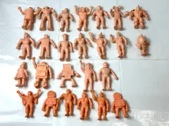 現状品 丸越 キン肉マン デカ消し キン消し 25個セット ミートくん ウルフマン ザ・ニンジャ スプレー魔人 銅ベルマン 他 10/24