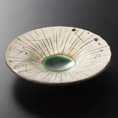 【24時間以内発送】【 料亭 】 【特選前菜皿 旅館 ] 和食器 690g 3.5cm 飲食店 x 21.3 業務用 [ 前菜皿 】 織部線もよう