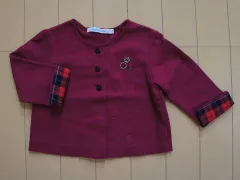 ファミリア familiar アウトレット 子供服 女の子 80cm ベビー服 長袖 カットソー カーディガン 赤 春 夏 秋 ★4 トップス ガールズ 女児 キッズ ベビー 【中古】 ユーズド リサイクル 古着 子ども服 こども