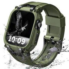 新品 For アップルウォッチ バンド 46mm 45mm 44mm 対応 Series 10/9/8/7/6/5/4/SE2/SE用 コンパチブル Apple Watch バンド カバー一体型 ケース付き TPU製 耐久性・伸縮性に 耐衝撃設計 スポーツ用