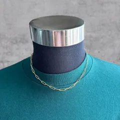 45cm ゴールド ペーパーチェーンネックレス メンズ レディース アクセサリー ブランド 短め ワンポイント 金