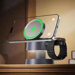 iVANKY 4in1 充電器 Cube ワイヤレスステーション MagSafe 用マグネット Wireless Charging Station ナイトランプ付き ポータブル トラベルスタンド 22.5 W マグセーフ 3in1 急速充電iPhone 1 1