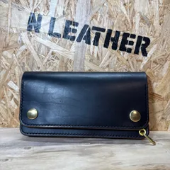 【トラッカーウォレット ロング 3層】 ブラック 茶芯 ゴールド ユニバーサル クロムエクセル - ブラック（茶芯）ロングトラッカーウォレット