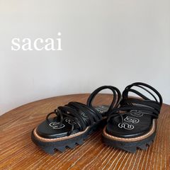 sacai シャークソールサンダル レザーチューブ グレー 36 - メルカリ