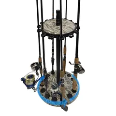 timiland ロッドホルダー 丸型デザイン360度回転釣竿 スタンド 釣15本の釣り竿を収納可能竿収納ラック 高度な釣竿展示台 日本語説明書付きで組み立ても簡単