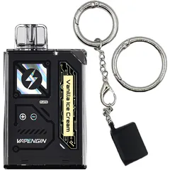 Vapengin7500（ベイプエンジン）Vanilla Ice Cream（バニラアイスクリーム）Vapengin7500専用キャップ付きキーホルダーセット ベイプ 本体 持ち運びシーシャ vape 電子タバコ 爆煙