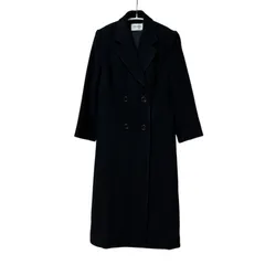 ジュンアシダ★ラマ混ウールコートM Monotory] 黒 チェスターコート メンズ 冬 ダブルブレスト ロング