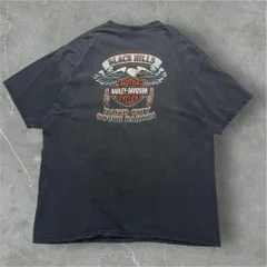 00s ハーレー USA製ハーレーT 2XL 炭黒 鬼フェード Y2K 6442