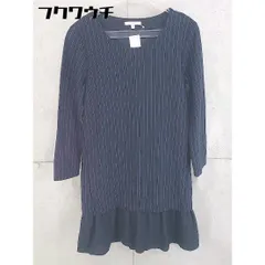 ◇ fredy emue フレディ エミュ ストライプ 切り替え 長袖 膝丈 ワンピース サイズ36 ネイビー レディース 【中古】 【1104060004561】のサムネイル