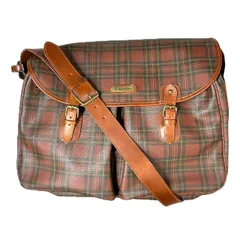 POLO RALPH LAUREN(ポロラルフローレン) 90’s Tartan Check Shoulder Bag タータン チェック ショルダー バッグ ブラウン×ブラウン クロスボディ メッセンジャー 90年代 ヴィンテージ 古着