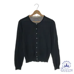 【訳アリ】 earth music&ecology アースミュージックアンドエコロジー トップス ニット カーディガン ボタン フリル リブ 長袖 ガーリー レディース ブラック M 901-9720 送料無料 古着